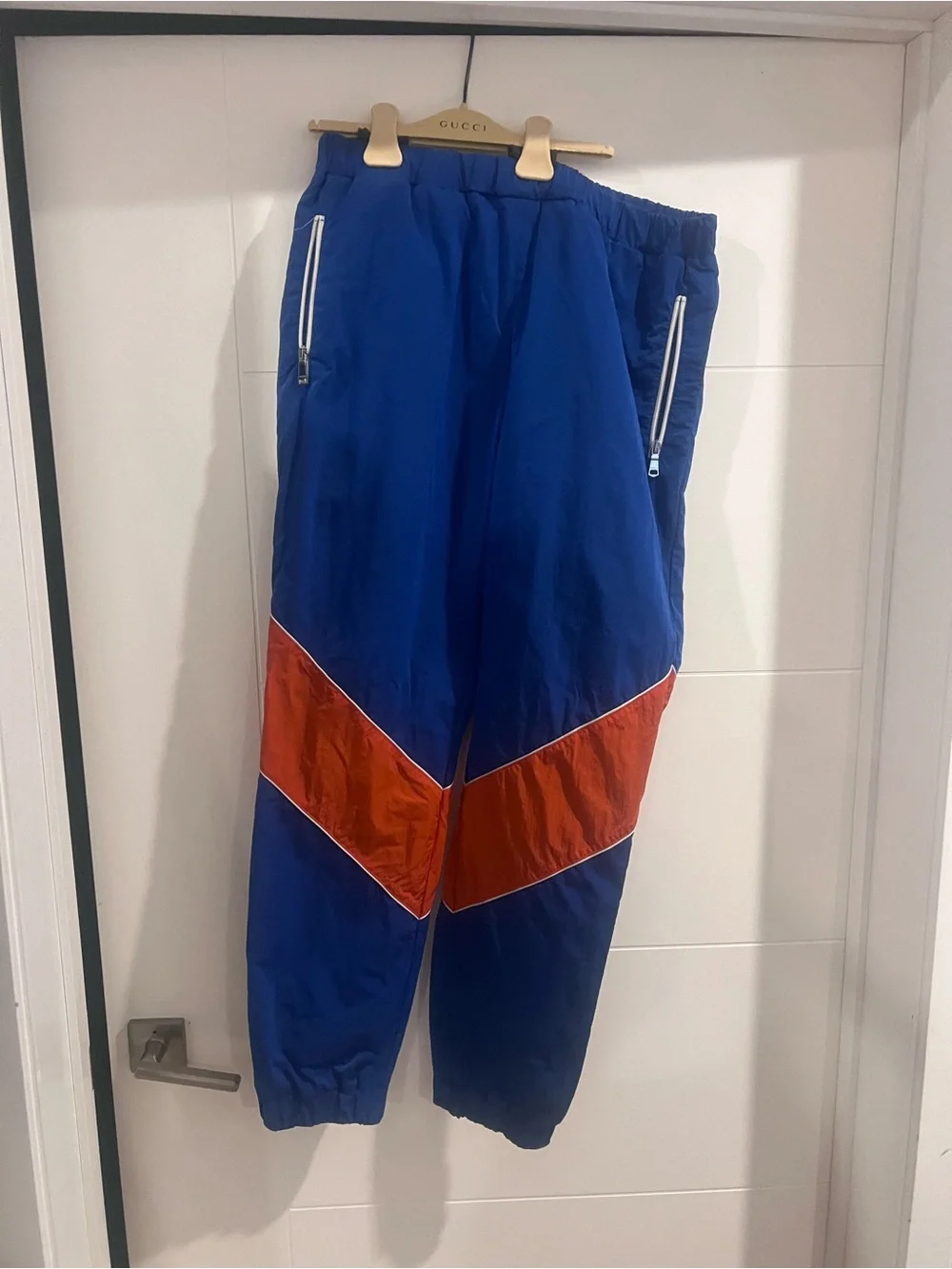Gucci Royal Blue and Orange nylon track pants